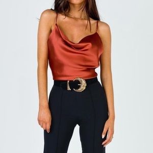 Princess polly rust cami with crowl neck